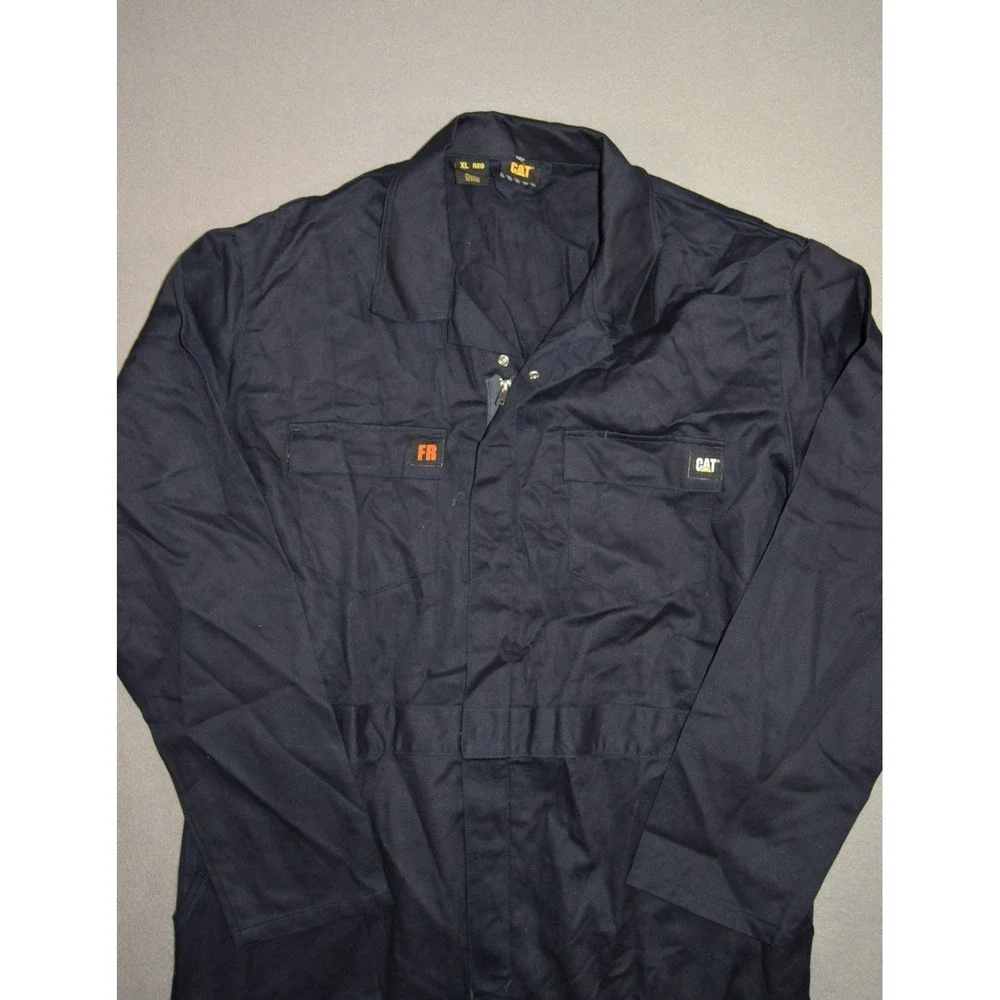 Caterpillar Coveralls Mens XL Navy Flame Resistant Jumpsuit Workwear CAT NEW